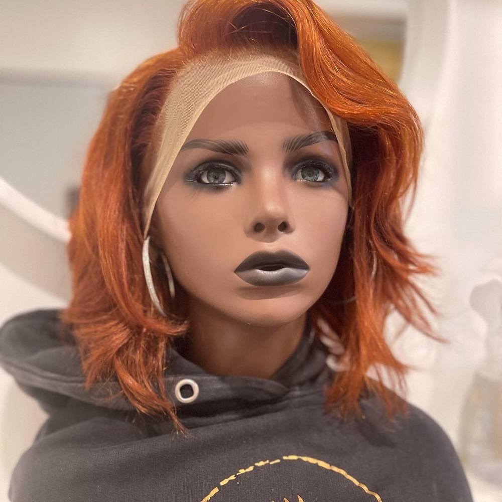 COPPER COLOR HUMAN HAIR BOB WIG